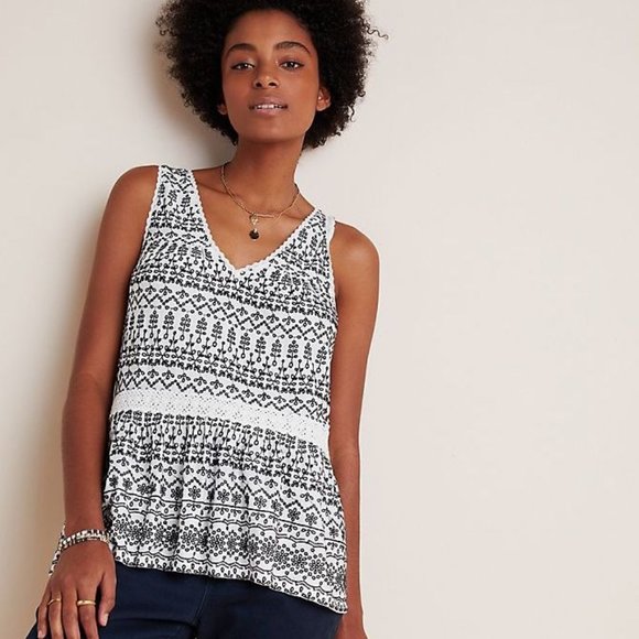 Anthropologie | NWT Cammie Embroidered Peplum Top - Picture 13 of 16